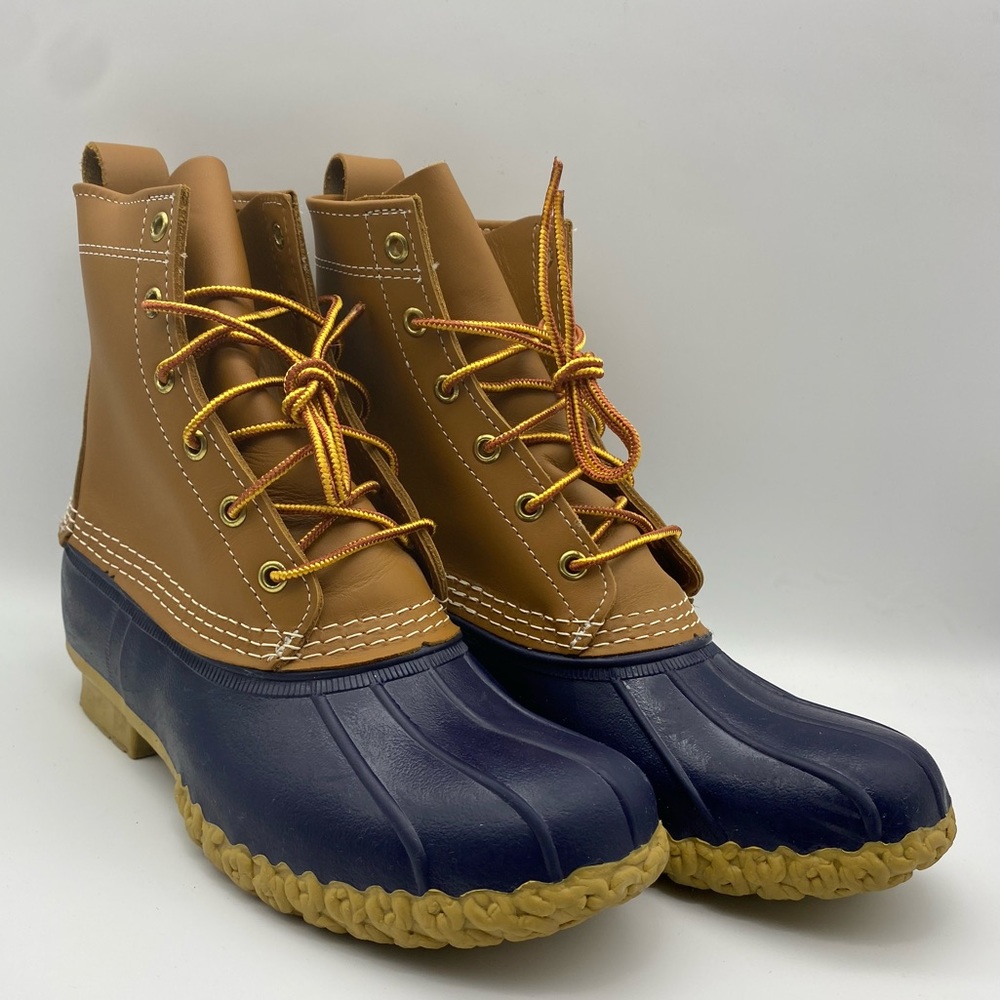 L.L. Bean Duck Boots rubber leather lace up 06009 Women’s size 8M